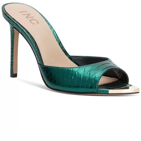 INC International Concepts Teal Open-Toe Heels - Picture 2 of 5